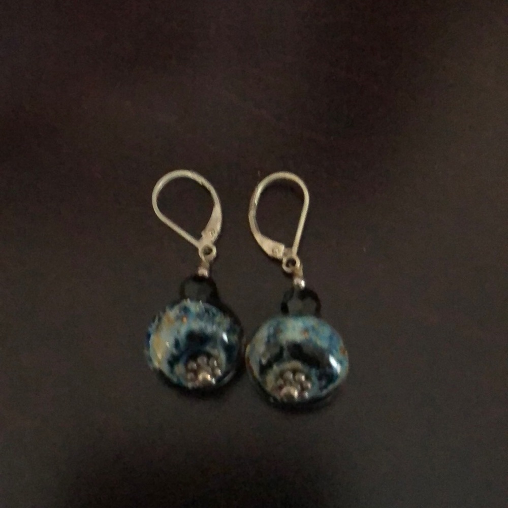Artisan lamp work bead earrings